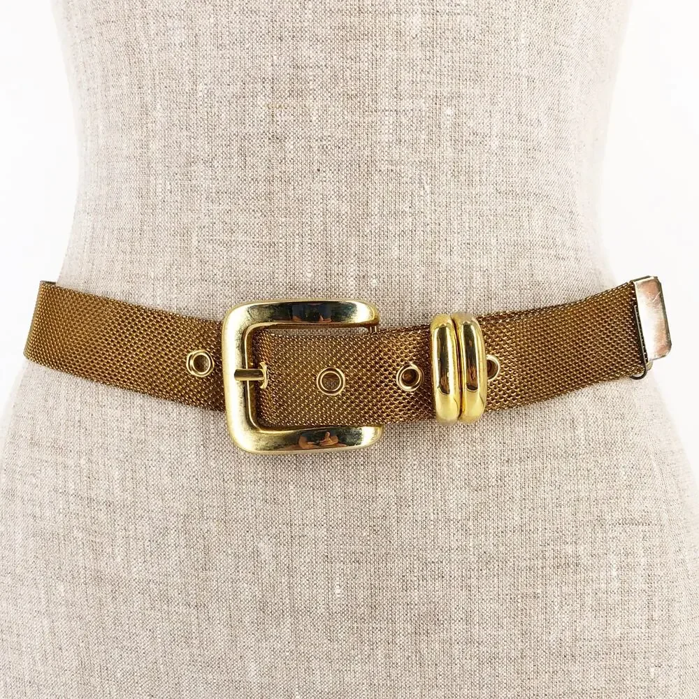 90s gold metal mesh belt 1990s vintage